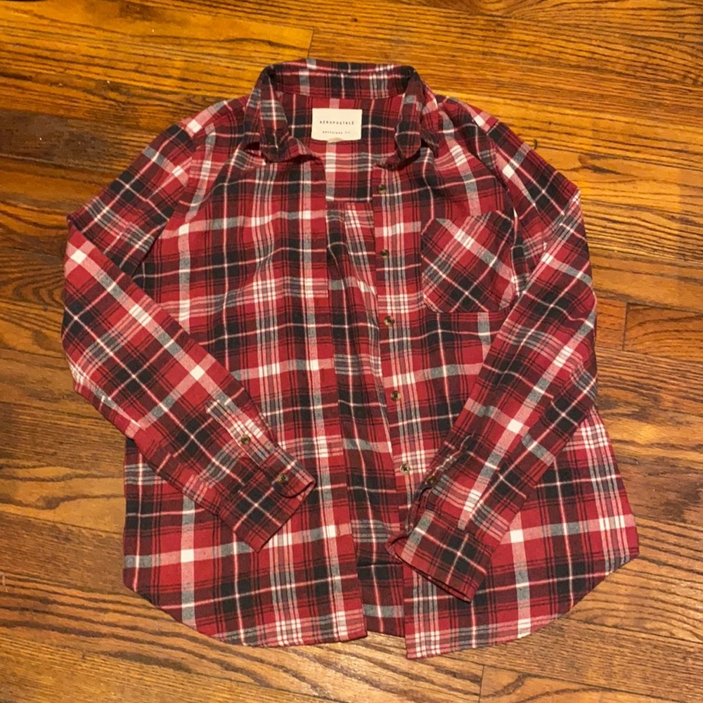 Aeropostale Women’s Small Red Flannel Button Down